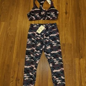 Colorful Cameo Sports Bra and Leggings